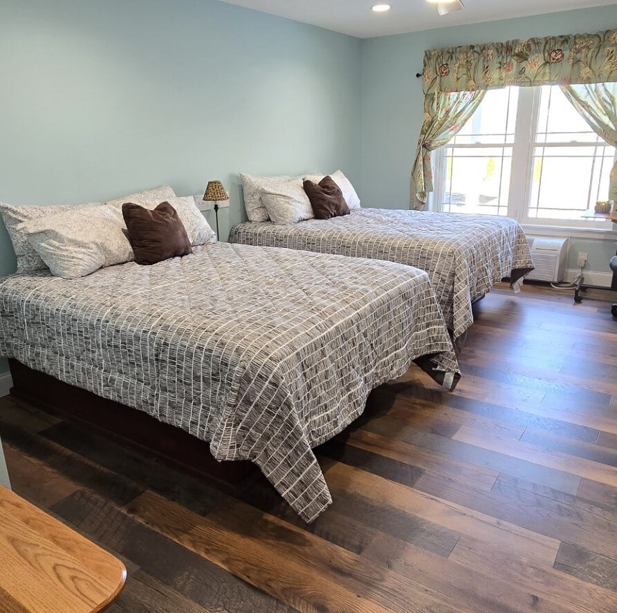 View of beds in Suite 3 at the London Guest House