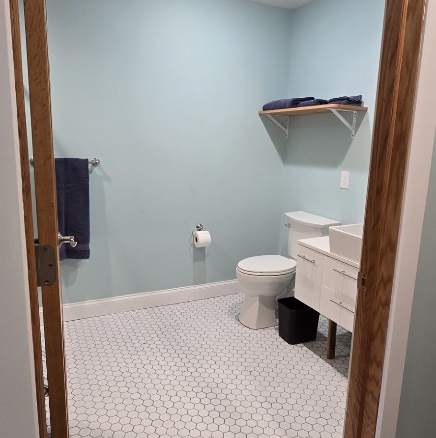 View into private bathroom of Suite 4 at the London Guest House